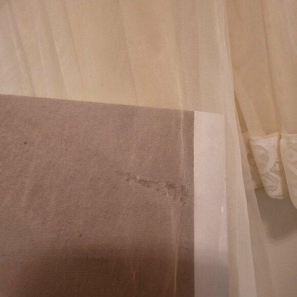 Miss Elaine 1960's 2 Pc Sheer Overlay Lace Robe Set Small - Picture 5 of 12